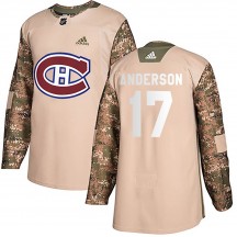 Men's Adidas Montreal Canadiens Josh Anderson Camo Veterans Day Practice Jersey - Authentic