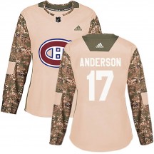 Women's Adidas Montreal Canadiens Josh Anderson Camo Veterans Day Practice Jersey - Authentic