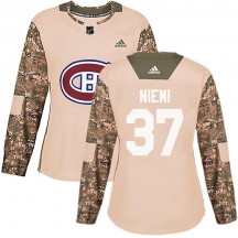 Women's Adidas Montreal Canadiens Antti Niemi Camo Veterans Day Practice Jersey - Authentic