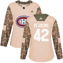 Women's Adidas Montreal Canadiens Lukas Vejdemo Camo Veterans Day Practice Jersey - Authentic