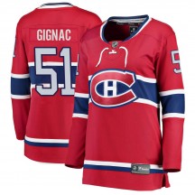 Women's Fanatics Branded Montreal Canadiens Brandon Gignac Red Home Jersey - Breakaway