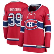 Women's Fanatics Branded Montreal Canadiens Charlie Lindgren Red Home Jersey - Breakaway