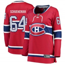 Women's Fanatics Branded Montreal Canadiens Corey Schueneman Red Home Jersey - Breakaway