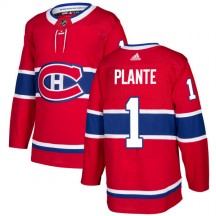 Men's Adidas Montreal Canadiens Jacques Plante Red Jersey - Authentic