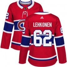 Women's Adidas Montreal Canadiens Artturi Lehkonen Red Home Jersey - Authentic