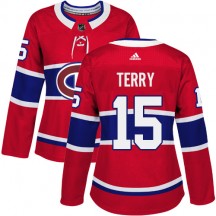 Women's Adidas Montreal Canadiens Chris Terry Red Home Jersey - Authentic