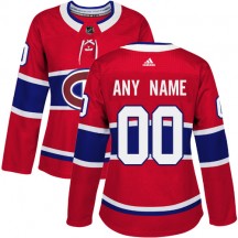 Women's Adidas Montreal Canadiens Custom Red Home Jersey - Authentic