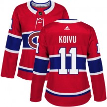 Women's Adidas Montreal Canadiens Saku Koivu Red Home Jersey - Authentic