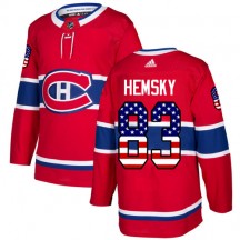 Men's Adidas Montreal Canadiens Ales Hemsky Red USA Flag Fashion Jersey - Authentic
