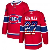Men's Adidas Montreal Canadiens Alexei Kovalev Red USA Flag Fashion Jersey - Authentic
