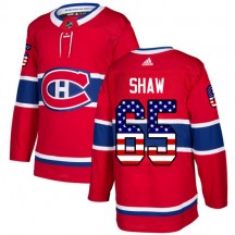 Men's Adidas Montreal Canadiens Andrew Shaw Red USA Flag Fashion Jersey - Authentic