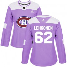Women's Adidas Montreal Canadiens Artturi Lehkonen Purple Fights Cancer Practice Jersey - Authentic