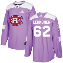 Youth Adidas Montreal Canadiens Artturi Lehkonen Purple Fights Cancer Practice Jersey - Authentic