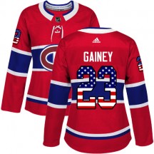 Women's Adidas Montreal Canadiens Bob Gainey Red USA Flag Fashion Jersey - Authentic