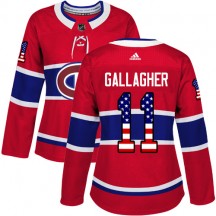 Women's Adidas Montreal Canadiens Brendan Gallagher Red USA Flag Fashion Jersey - Authentic