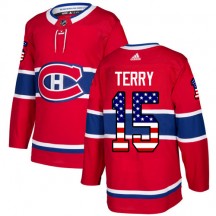 Men's Adidas Montreal Canadiens Chris Terry Red USA Flag Fashion Jersey - Authentic