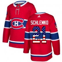 Men's Adidas Montreal Canadiens David Schlemko Red USA Flag Fashion Jersey - Authentic