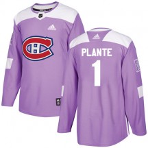 Men's Adidas Montreal Canadiens Jacques Plante Purple Fights Cancer Practice Jersey - Authentic
