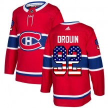 Men's Adidas Montreal Canadiens Jonathan Drouin Red USA Flag Fashion Jersey - Authentic