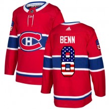 Men's Adidas Montreal Canadiens Jordie Benn Red USA Flag Fashion Jersey - Authentic