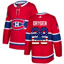 Men's Adidas Montreal Canadiens Ken Dryden Red USA Flag Fashion Jersey - Authentic