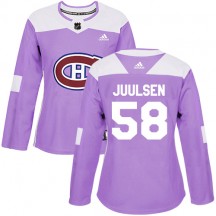 Women's Adidas Montreal Canadiens Noah Juulsen Purple Fights Cancer Practice Jersey - Authentic