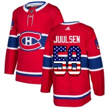 Men's Adidas Montreal Canadiens Noah Juulsen Red USA Flag Fashion Jersey - Authentic