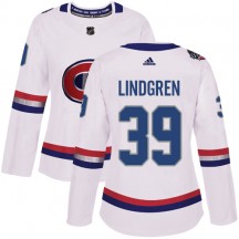 Women's Adidas Montreal Canadiens Charlie Lindgren White 2017 100 Classic Jersey - Authentic