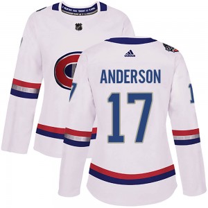 Women's Adidas Montreal Canadiens Josh Anderson White 2017 100 Classic Jersey - Authentic