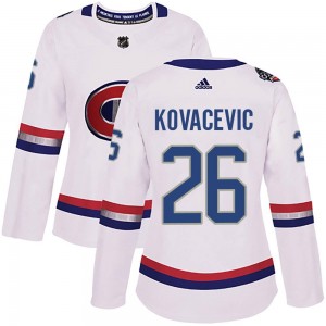 Women's Adidas Montreal Canadiens Johnathan Kovacevic White 2017 100 Classic Jersey - Authentic