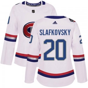 Women's Adidas Montreal Canadiens Juraj Slafkovsky White 2017 100 Classic Jersey - Authentic