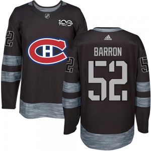 Men's Montreal Canadiens Justin Barron Black 1917-2017 100th Anniversary Jersey - Authentic