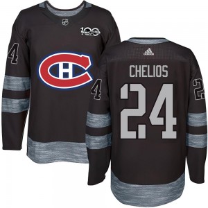 Men's Montreal Canadiens Chris Chelios Black 1917-2017 100th Anniversary Jersey - Authentic