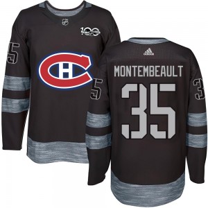 Men's Montreal Canadiens Sam Montembeault Black 1917-2017 100th Anniversary Jersey - Authentic
