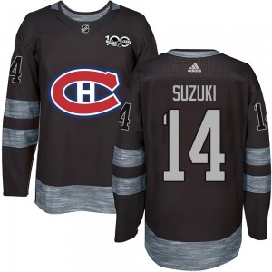 Men's Montreal Canadiens Nick Suzuki Black 1917-2017 100th Anniversary Jersey - Authentic