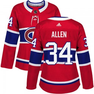 Women's Adidas Montreal Canadiens Jake Allen Red Home Jersey - Authentic