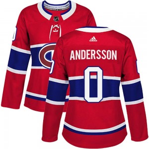 Women's Adidas Montreal Canadiens Lias Andersson Red Home Jersey - Authentic