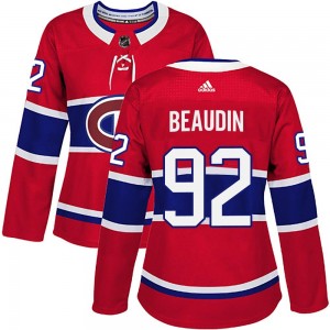 Women's Adidas Montreal Canadiens Nicolas Beaudin Red Home Jersey - Authentic