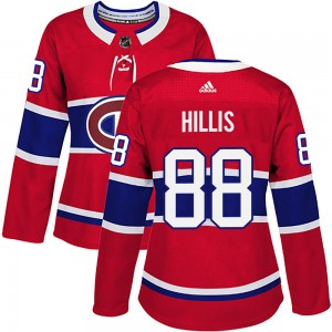 Women's Adidas Montreal Canadiens Cameron Hillis Red Home Jersey - Authentic