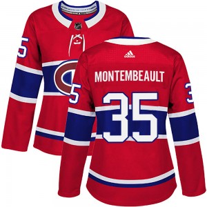 Women's Adidas Montreal Canadiens Sam Montembeault Red Home Jersey - Authentic