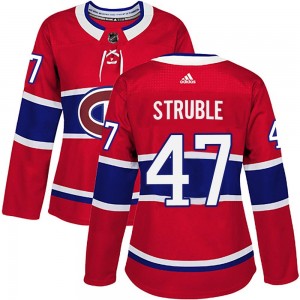 Women's Adidas Montreal Canadiens Jayden Struble Red Home Jersey - Authentic
