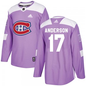 Youth Adidas Montreal Canadiens Josh Anderson Purple Fights Cancer Practice Jersey - Authentic