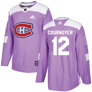 Youth Adidas Montreal Canadiens Yvan Cournoyer Purple Fights Cancer Practice Jersey - Authentic