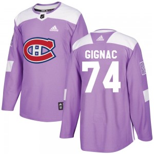 Youth Adidas Montreal Canadiens Brandon Gignac Purple Fights Cancer Practice Jersey - Authentic