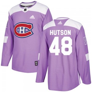 Youth Adidas Montreal Canadiens Lane Hutson Purple Fights Cancer Practice Jersey - Authentic