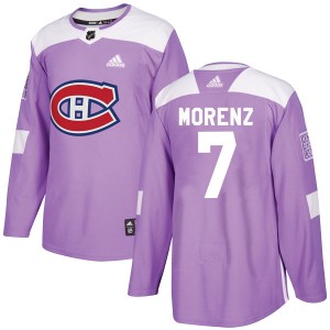 Youth Adidas Montreal Canadiens Howie Morenz Purple Fights Cancer Practice Jersey - Authentic