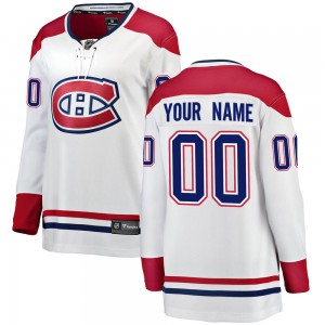 Women's Fanatics Branded Montreal Canadiens Custom White Away Jersey - Breakaway