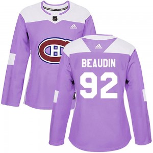 Women's Adidas Montreal Canadiens Nicolas Beaudin Purple Fights Cancer Practice Jersey - Authentic