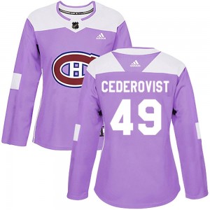 Women's Adidas Montreal Canadiens Filip Cederqvist Purple Fights Cancer Practice Jersey - Authentic