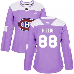 Women's Adidas Montreal Canadiens Cameron Hillis Purple Fights Cancer Practice Jersey - Authentic